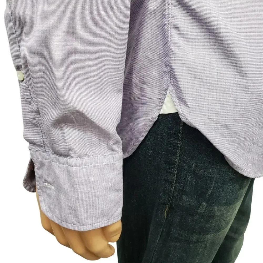 J.Crew Shirt in end-on-end cotton Men M Slim Fit Purple Button down Long Sleeve